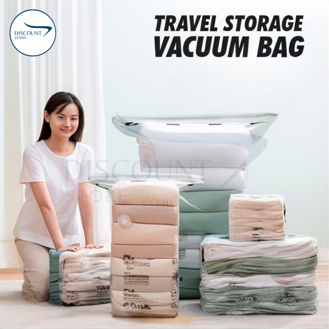 Space Saving Vacuum Storage Bag With Suction Pump - (IMPORTED)