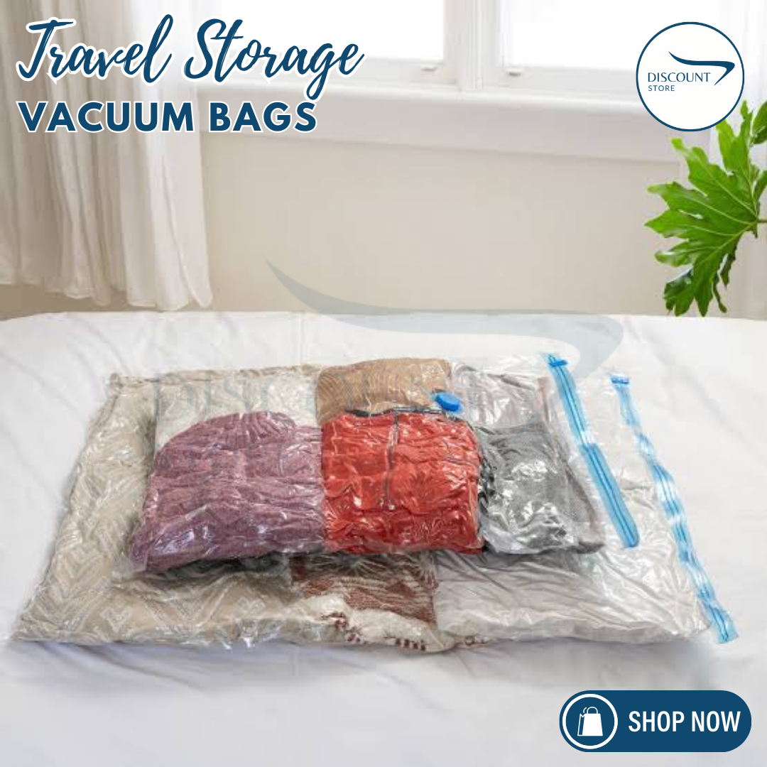 Space Saving Vacuum Storage Bag With Suction Pump - (IMPORTED)