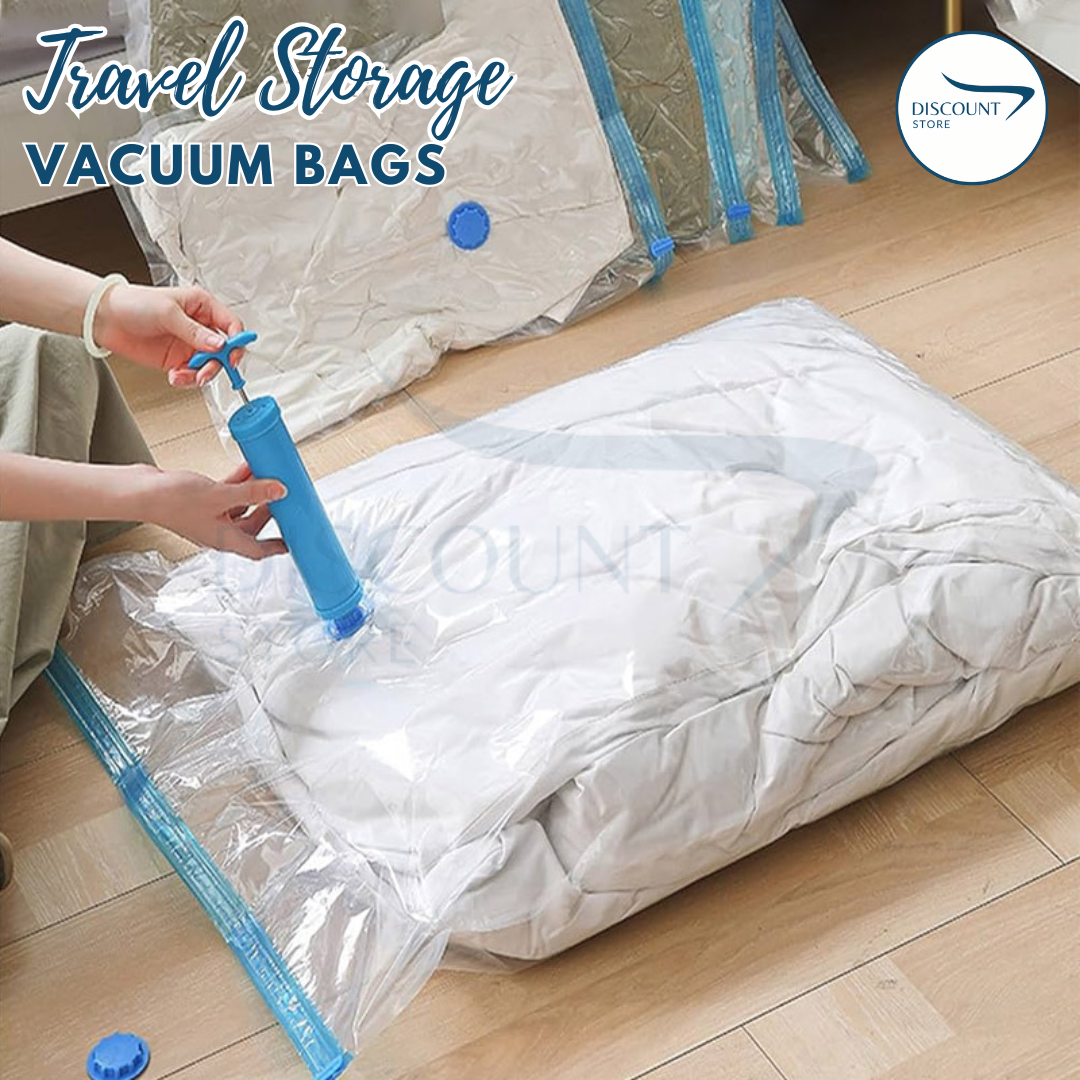 Space Saving Vacuum Storage Bag With Suction Pump - (IMPORTED)