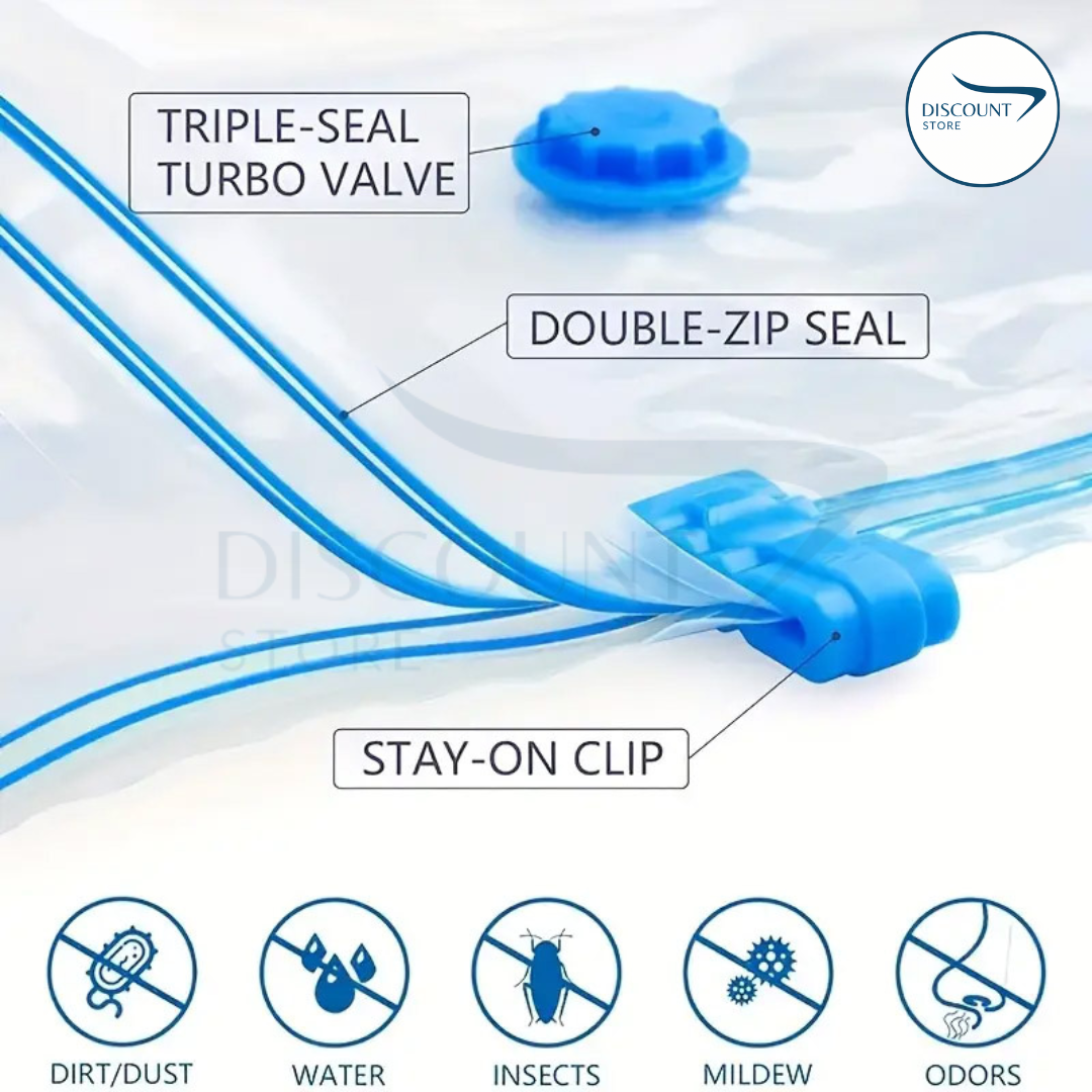Space Saving Vacuum Storage Bag With Suction Pump - (IMPORTED)
